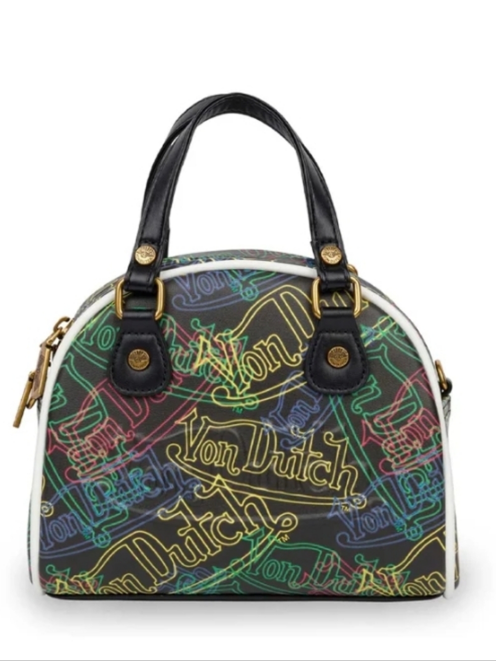Von Dutch black neon logo mini bowling Crossbody bag‎ brand new